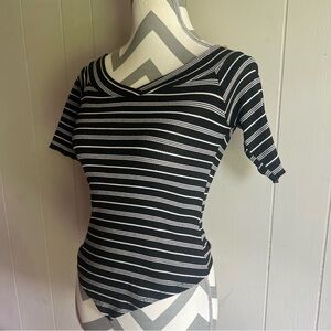 Charlotte Russe Black and White Striped Tee